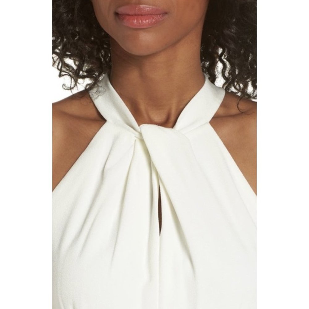 SOLD JULIA JORDAN Halter Wide Leg Jumpsuit Romper Sleeveless Ivory 10 NEW - Picture 5 of 10